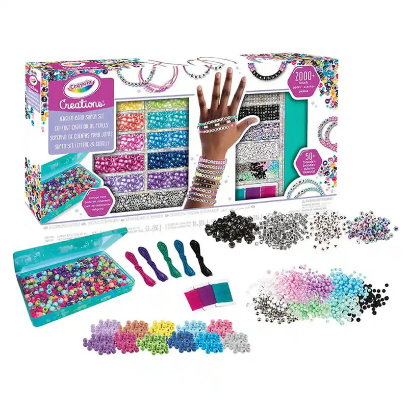 Creations Jeweled Letters & Beads Super Set – 2000+ Piece Craft Kit (Crayola) 1