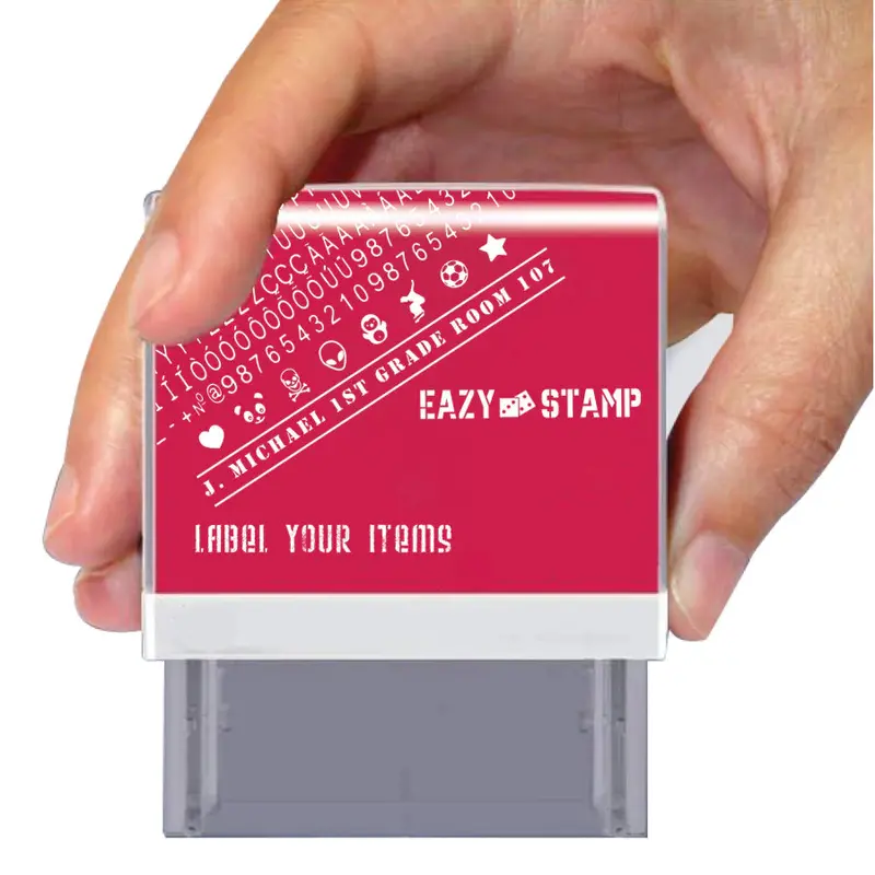 Custom Fabric Stamp Kit – Self-Inking Personalization Set With Black Ink 1