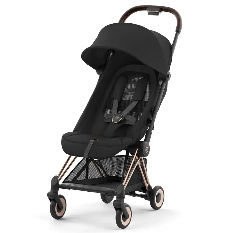 Cybex Coya Ultra-Compact Travel Stroller – Roségold & Sepia Black 1