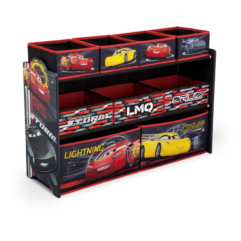 Delta Children Cars-Themed Multi-Bin Toy Organizer – Deluxe Storage System 1