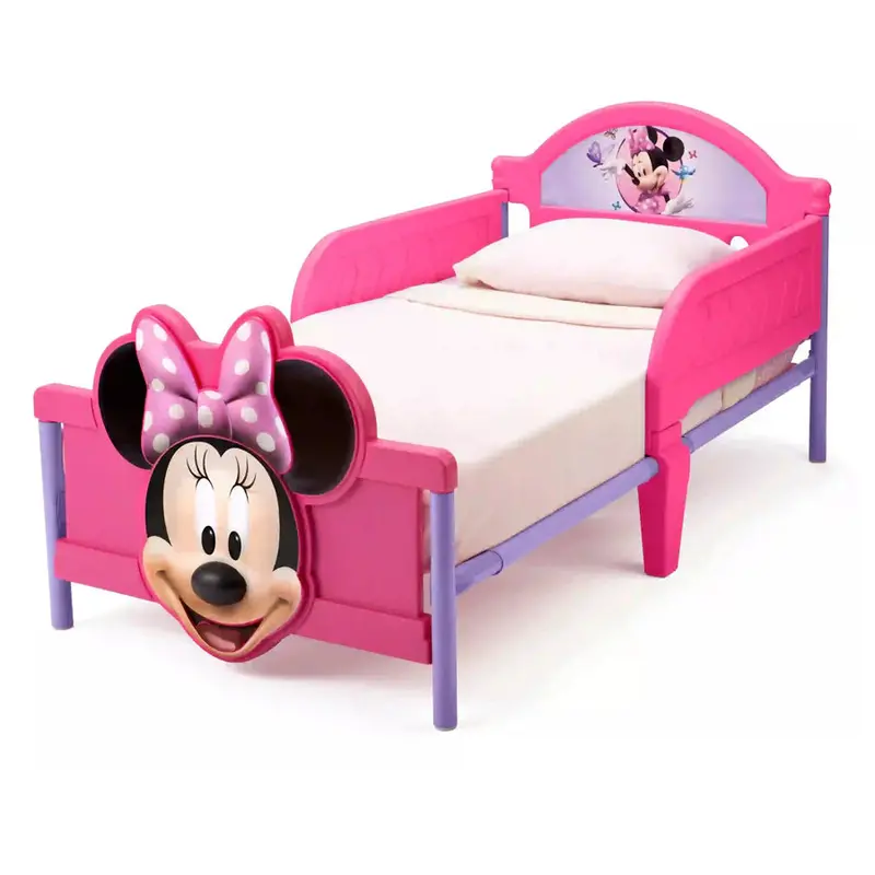 Delta Children Minnie Mouse 3D Footboard Toddler Bed With Safety Guardrail (Mattress Excluded) 1