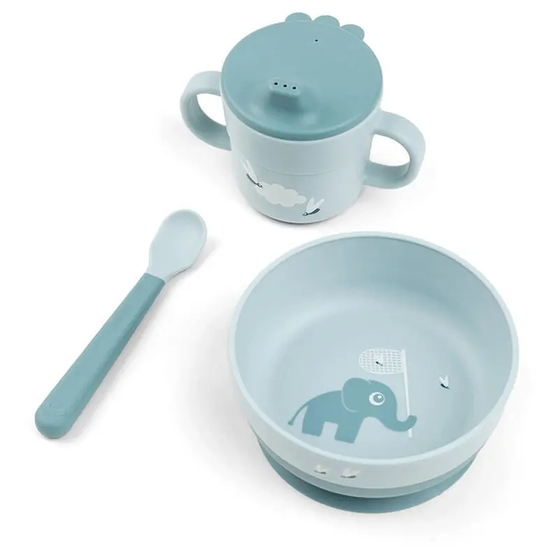 Done By Deer Elphee First Meal Set – Baby Feeding Kit In Blue 1