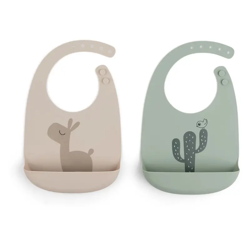 Done By Deer Lalee Sand Green Silicone Bib Pack – 2-Pack 1