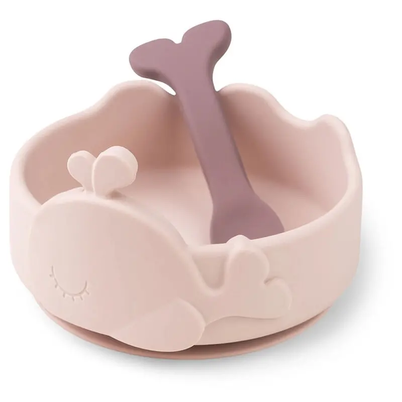 Done By Deer Wally Silicone Bowl And Spoon Set – Powder Pink 1