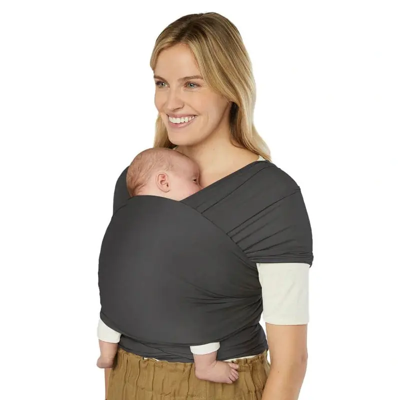 Ergobaby Aura Baby Wrap – Sustainable Knit Carrier In Soft Black (Newborn–33 Lbs) 1
