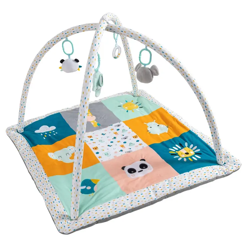 Eurekakids Cucu Sensory Activity Gym – Play Mat With Hanging Developmental Toys 1