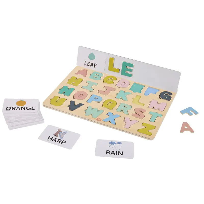 Eurekakids Magnetic Wooden Alphabet Puzzle With Guided Activity Cards 1