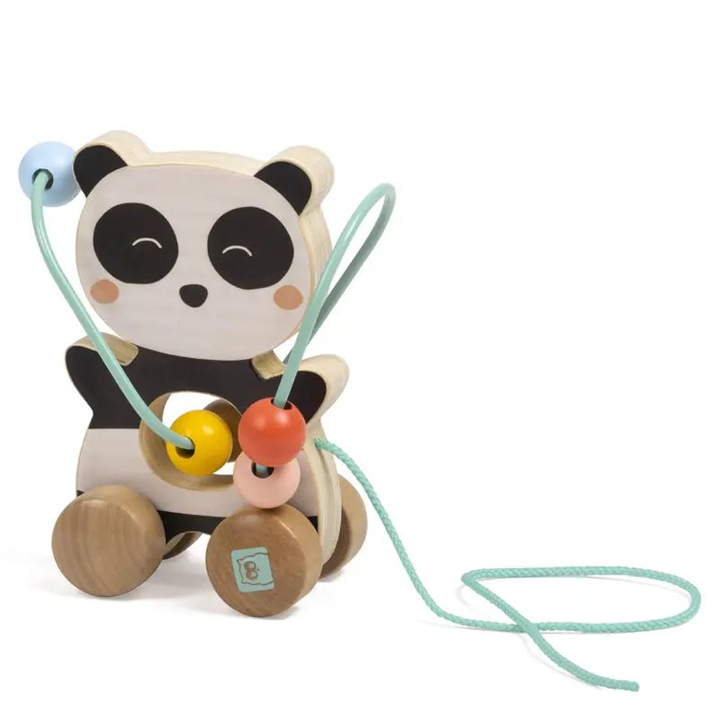 Eurekakids Panda Mini Looping Push-Pull Toy – Wooden Toddler Toy 1