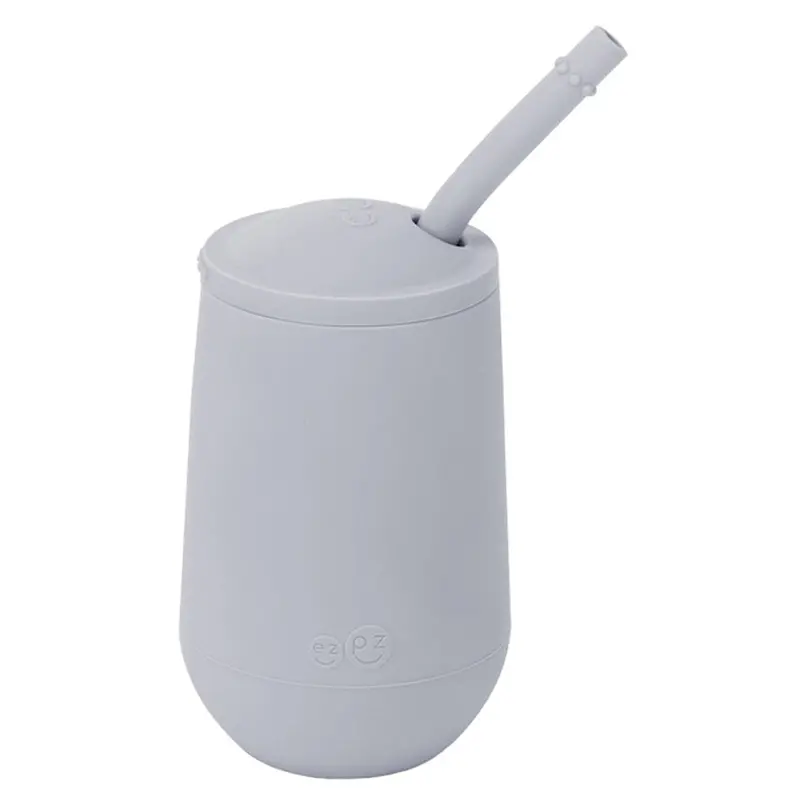 Ezpz Happy Cup & Straw System – Pewter Shade 1