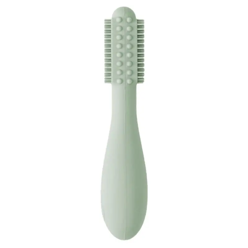 Ezpz Sage-Colored Baby-Led Toothbrush 1