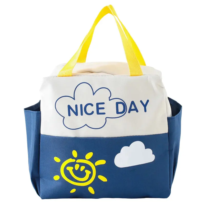 Fab N Funky Nice Day Printed Lunch Bag – Navy Blue 1