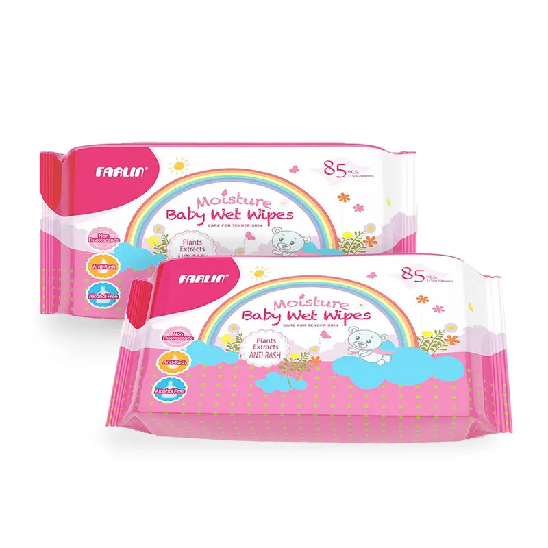 Farlin Anti-Rash Baby Wet Wipes – 85 Sheets × 2 Pack 1