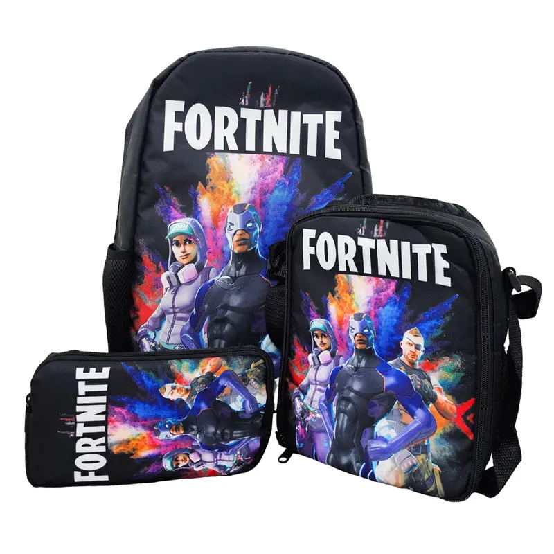 Fortnite 3 Guys Themed 3-In-1 Carry Bag – Backpack + Lunch + Pencil Case 1