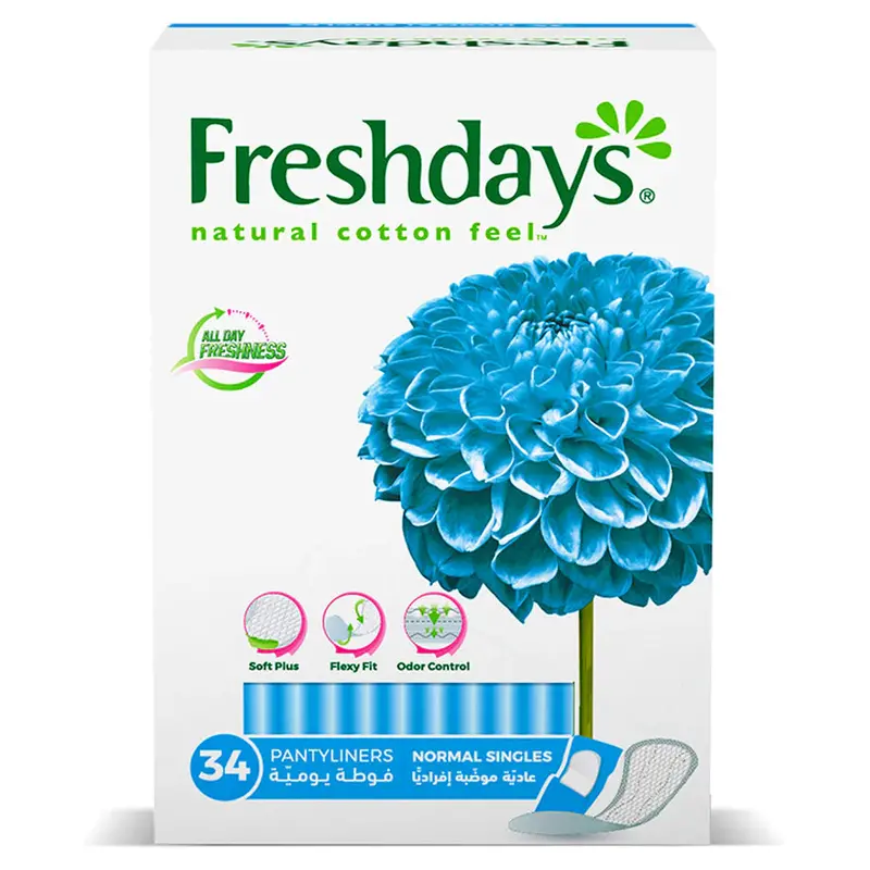Freshdays Normal Daily Liners – 34 Single Pads 1