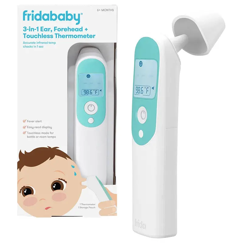 Frida Baby 3-In-1 Touchless Infrared Thermometer For Ear & Forehead 1
