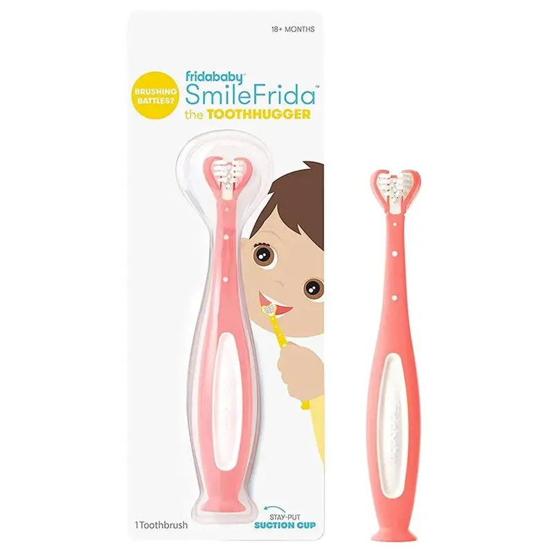 Frida Baby Smilefrida 2.0 Toothhugger – Ergonomic Infant Toothbrush (Pink) 1
