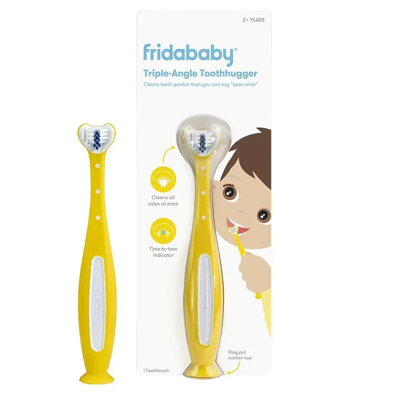 Frida Baby Triple-Angle Toothhugger Toothbrush – Toddler Yellow 1