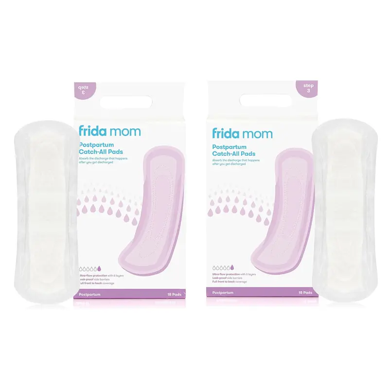 Frida Mom Postpartum Catch-All Pads – Absorbent Maternity Liners For Light Flow (18 Count, 2 Packs) 1