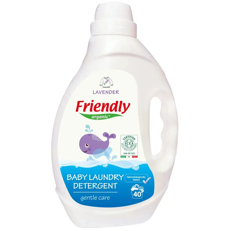 Friendly Organic Lavender Baby Laundry Liquid Detergent – 2 L, White Formula 1