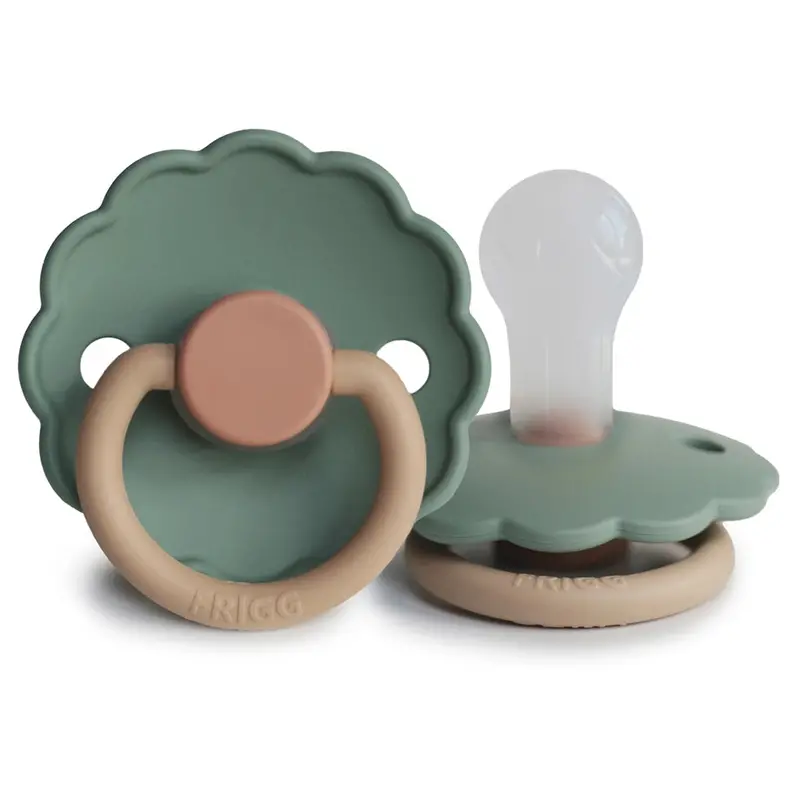 Frigg Daisy Natural Latex Pacifier In Willow Green For Newborns 1