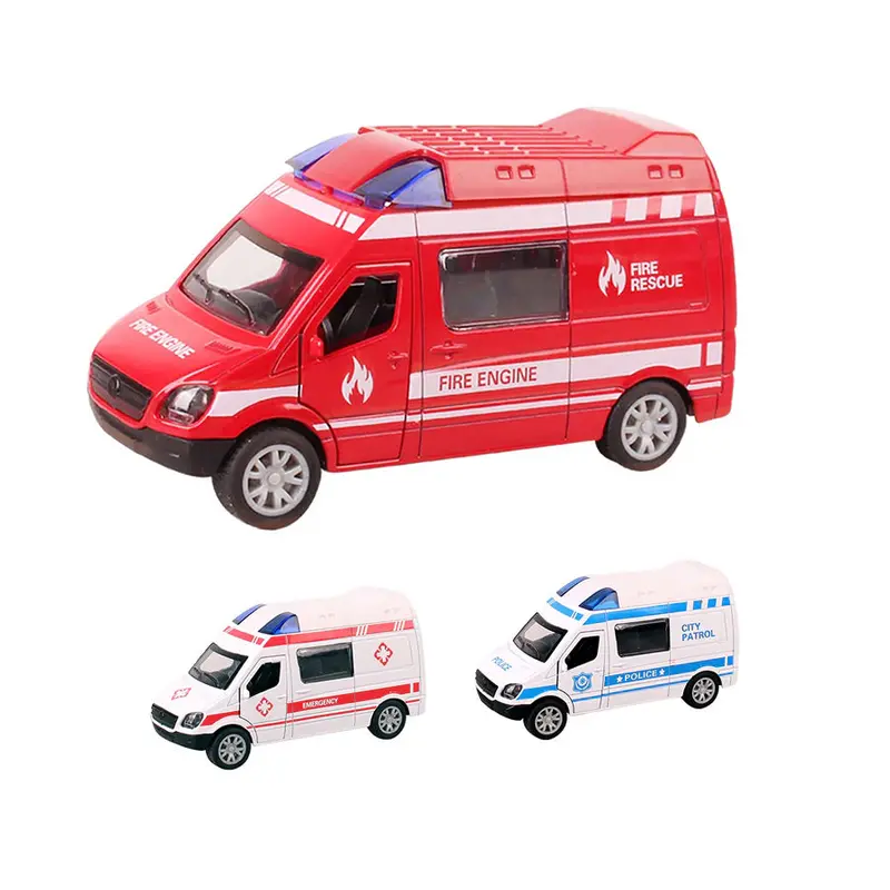 Galaxy Hst 1:32 Scale Emergency Ambulance Pull-Back Die-Cast Toy Vehicle 1