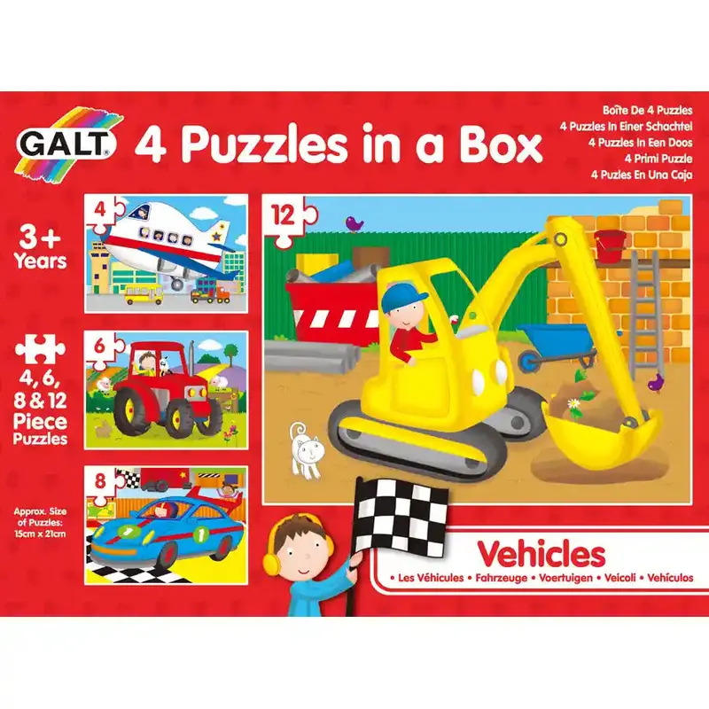 Galt 4-In-1 Vehicle Puzzle Set – Jigsaw Puzzles For Young Car Enthusiasts 1