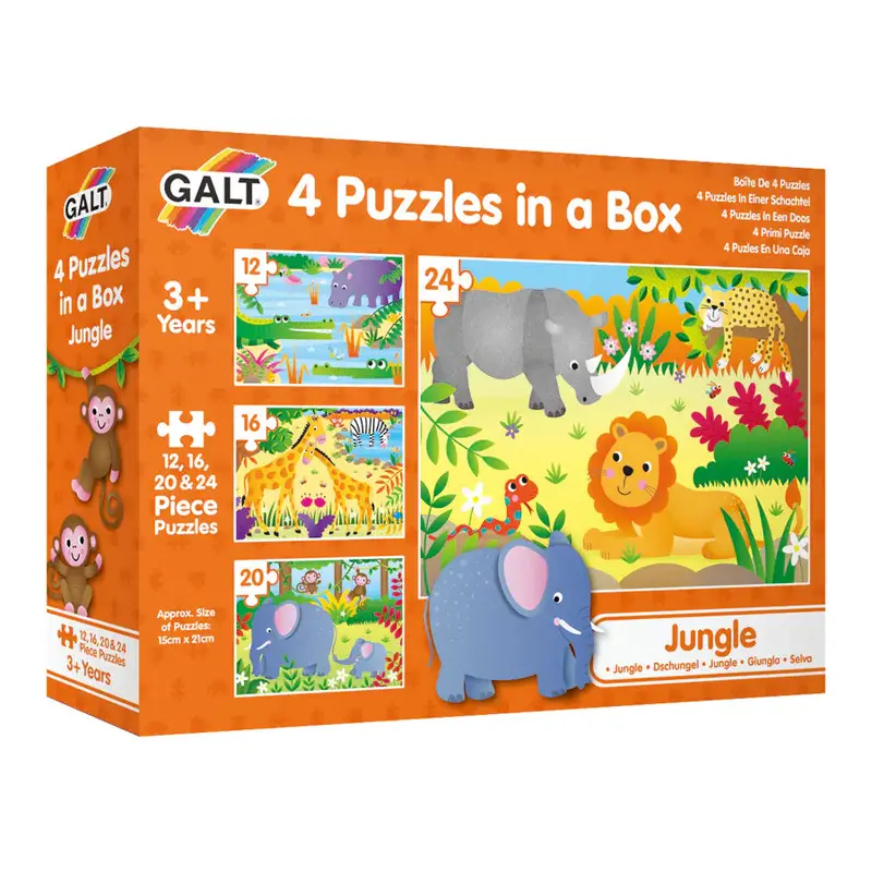 Galt Jungle-Themed Puzzle Set – 4-Piece Box 1