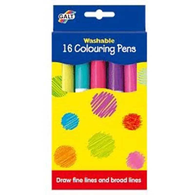 Galt Washable Colouring Pens – 16-Color Pack 1