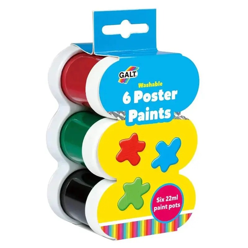 Galt Washable Poster Paints – 6-Color Set 1