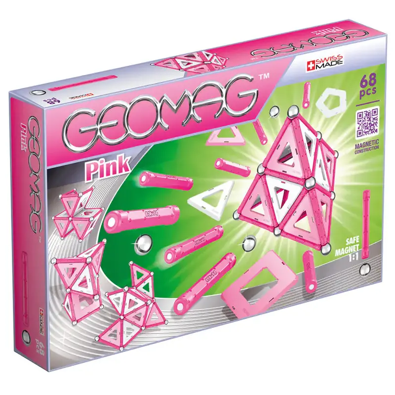 Geomag Classic Pink Magnetic Panel Set – 68-Piece Construction Toy 1