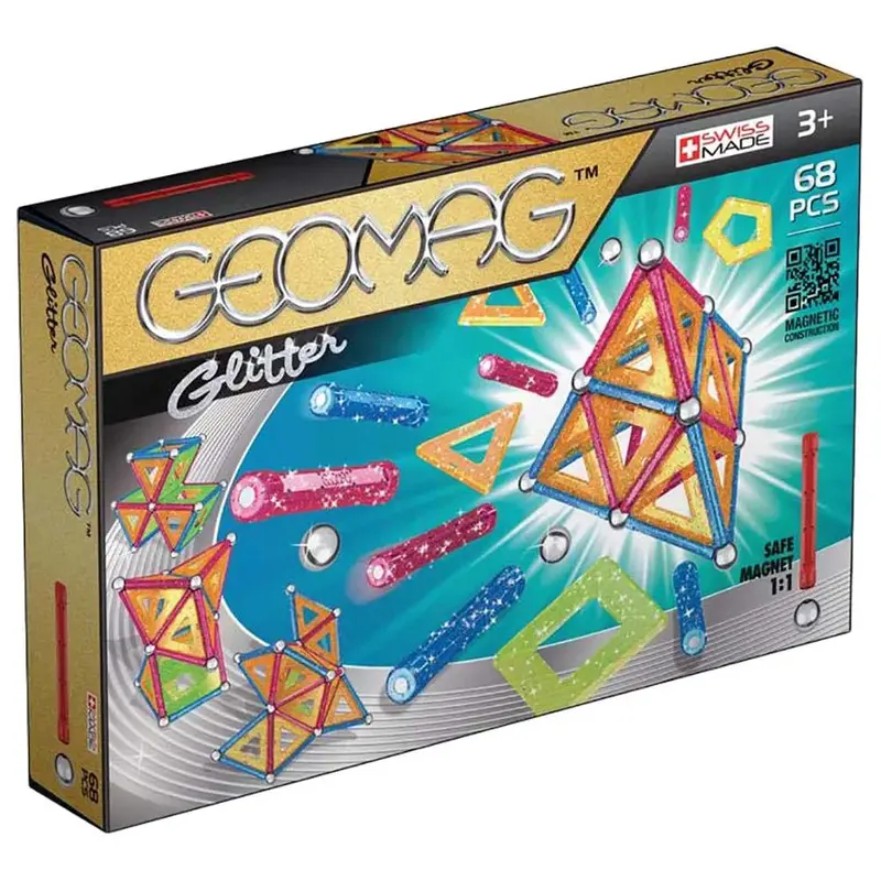 Geomag Glitter Magnetic Panel Building Set – 68-Piece Creative Kit 1
