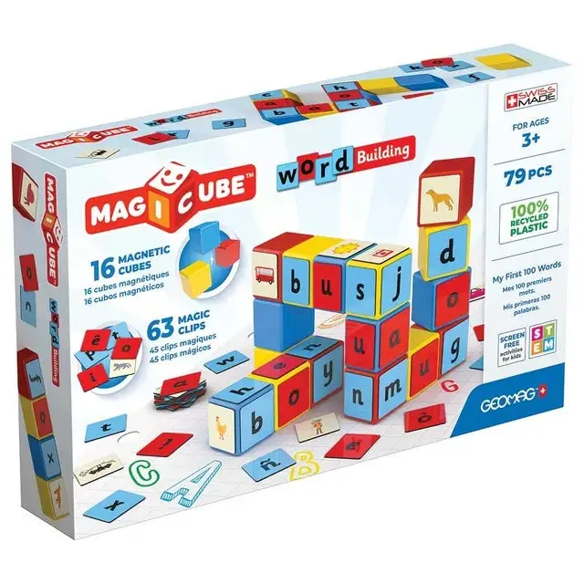 Geomag Magicube Stem Word-Building Kit With Clips – 79 Pieces 1