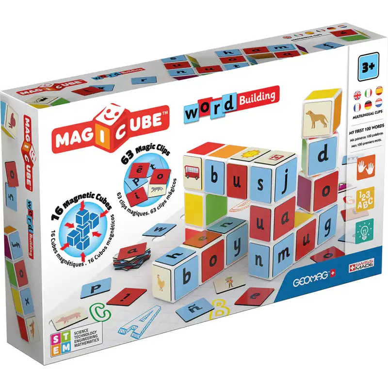 Geomag Magicube Word-Building Set With Clips – 79-Piece Educational Toy 1