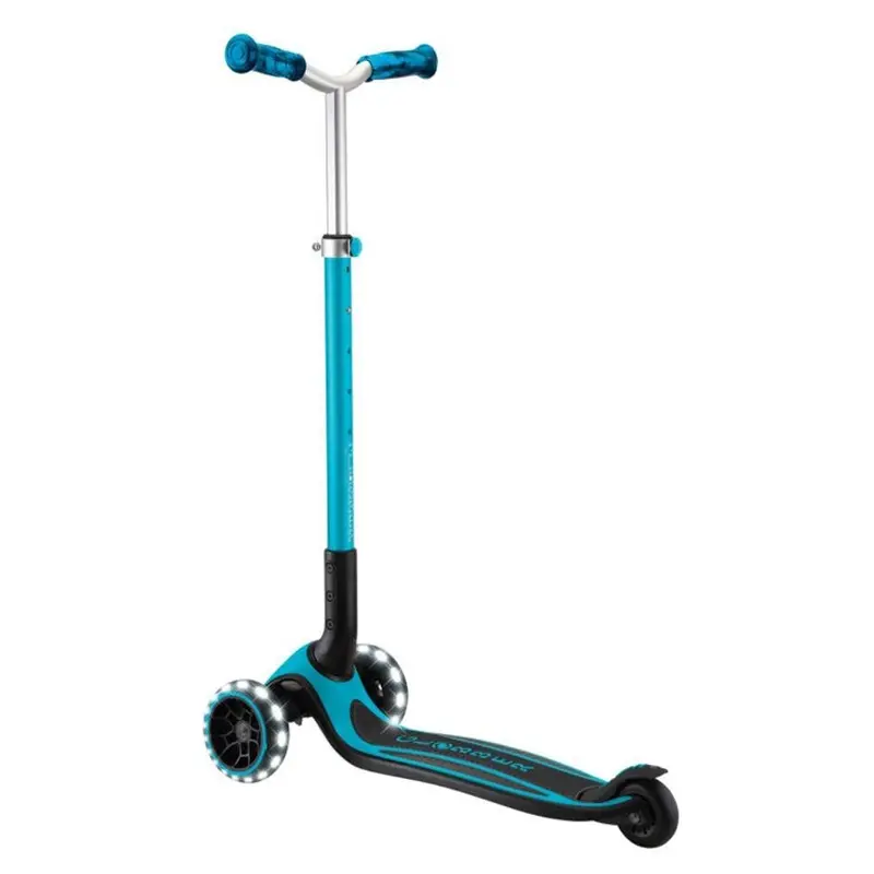 Globber Ace Foldable 3-Wheel Scooter With Led Wheels – Aqua 1