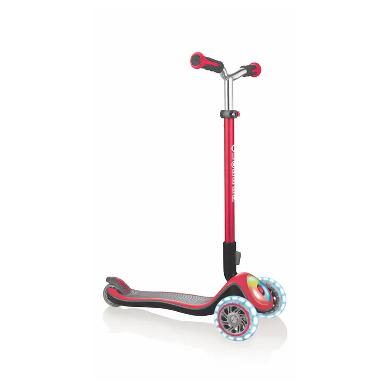 Globber Elite Prime Scooter – Vibrant Red With Illuminated Wheels 1
