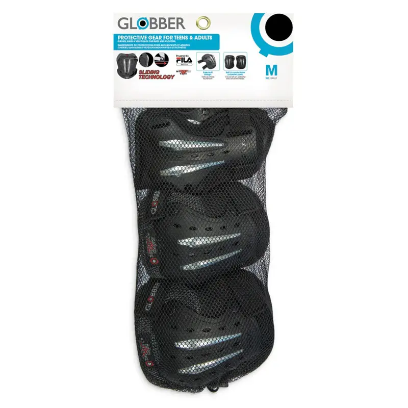 Globber Fila Youth Protective Gear Set – Medium Size (12+ Years), Black 1