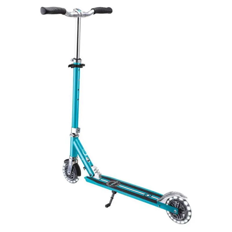 Globber Flow Element Lights Foldable 2-Wheel Kick Scooter – Aqua 1