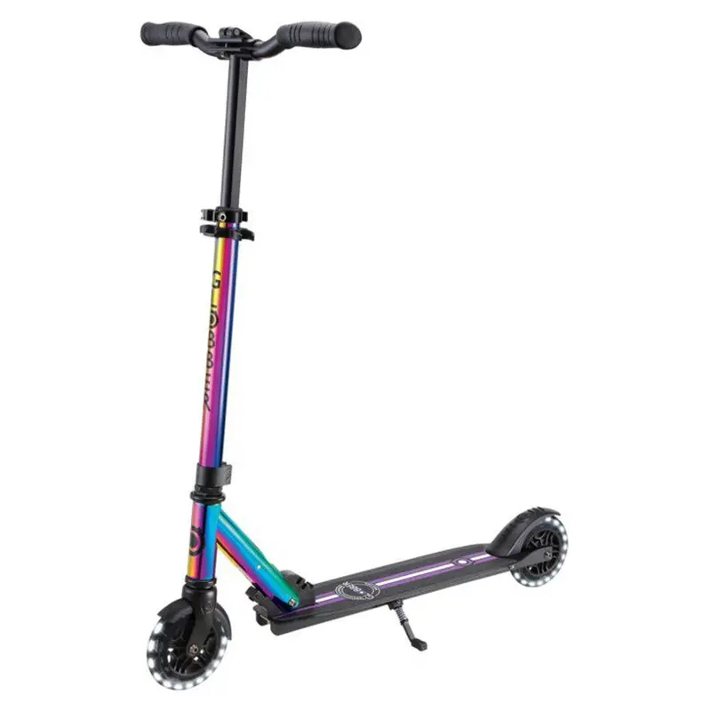 Globber Flow Element Lights Foldable 2-Wheel Kick Scooter – Neo Chrome 1