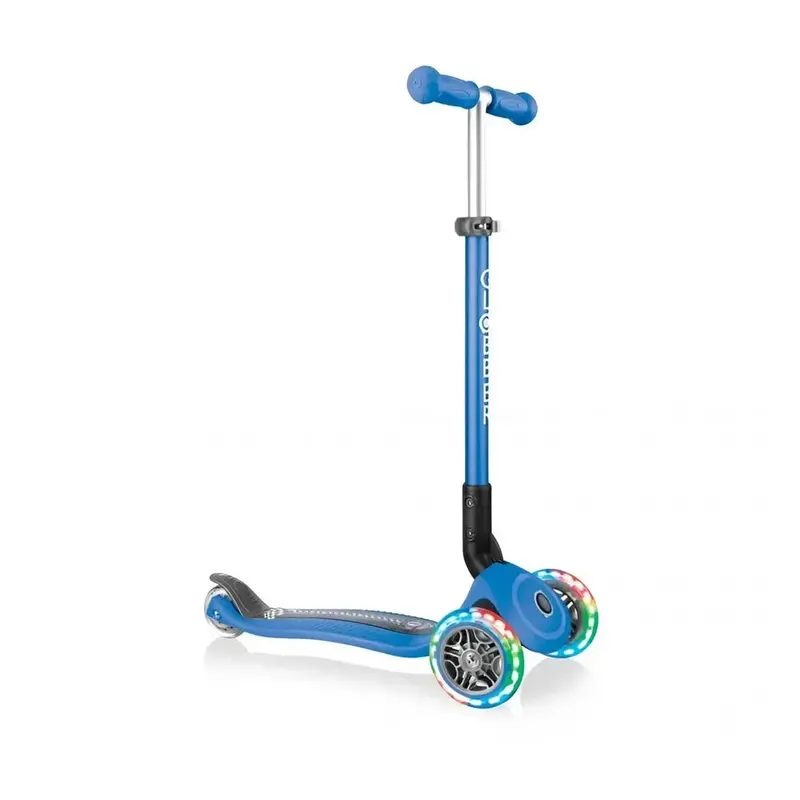 Globber Primo Fantasy Navy Blue Foldable 3-Wheel Scooter With Light Effects 1