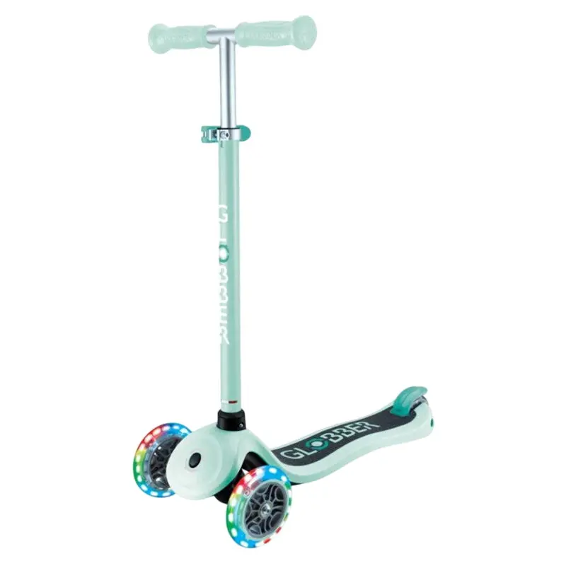 Globber Primo Foldable 3-Wheel Scooter With Illuminated Wheels – Mint Green 1