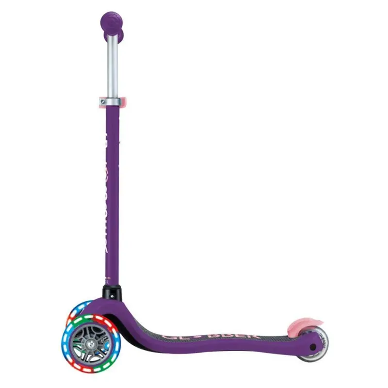 Globber Primo Foldable 3-Wheel Scooter With Light-Up Wheels – Purple 1