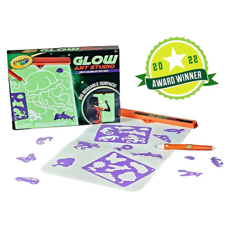 Glow Art Studio With Large Glow-In-The-Dark Canvas (38 X 57 Cm) – Crayola Kit 1