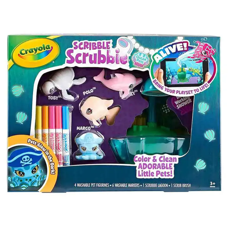 Glow-In-The-Dark Ocean Pets Lagoon Playset – Scribble Scrubbie Collection (Crayola) 1