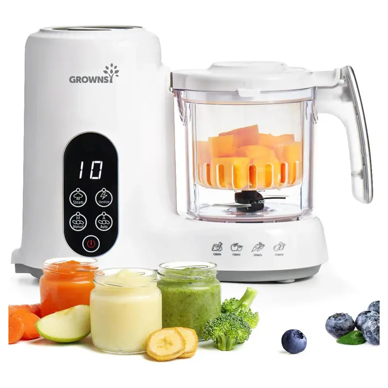 Grownsy All-In-One Baby Food Maker – Steam, Blend & Sanitize 1