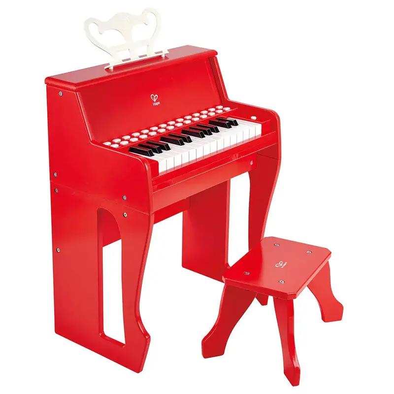 Hape Red Illuminated Learning Piano With Matching Stool 1