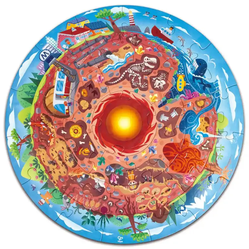 Hape Underground World Wooden Layered Puzzle For Early Learners 1