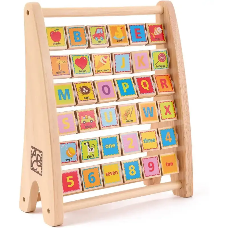 Hape Wooden Alphabet Abacus For Letter & Number Learning 1