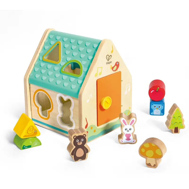 Hape Wooden Animal House Shape Sorter – 9-Piece Early Learning Toy 1