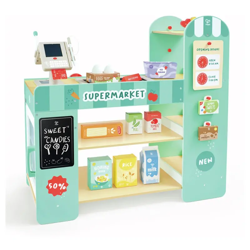 Hape Wooden Supermarket Playset With Interactive Learning Features 1