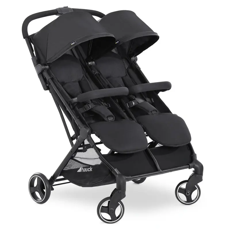 Hauck Swift X Duo Side-By-Side Twin Stroller – Compact One-Hand Fold In Black 1